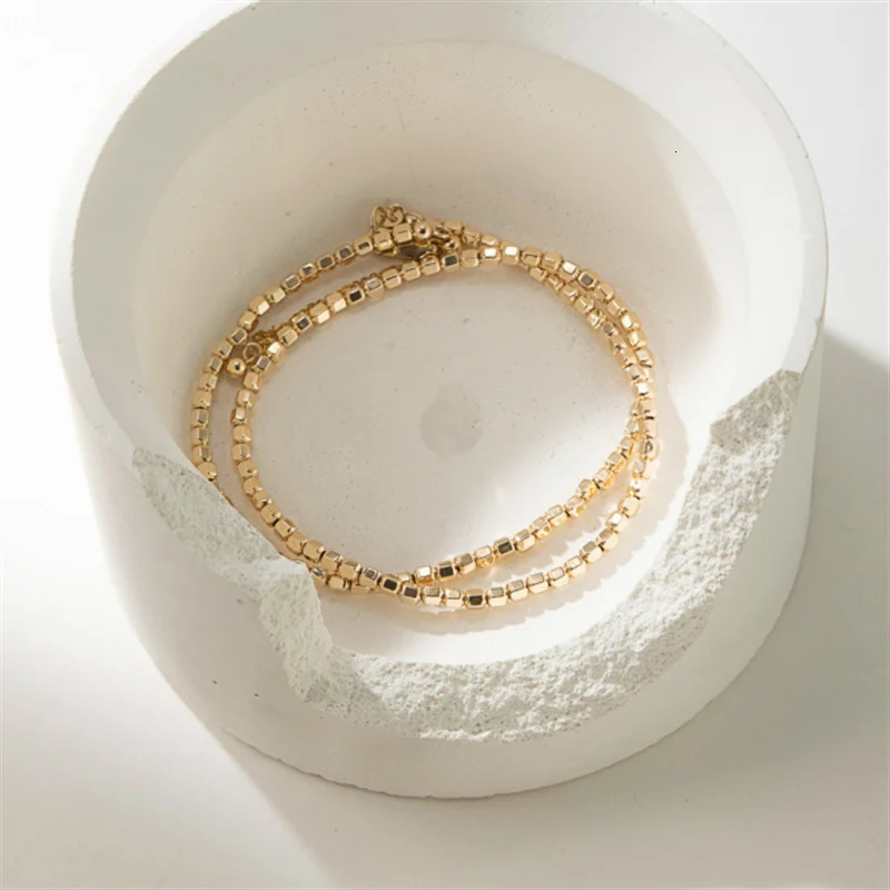 14K Gold Filled Bead Necklace Dainty Bead Choker Handmade Pendants Tarnish Resistant Necklace Bohemian Women Jewelry 250723