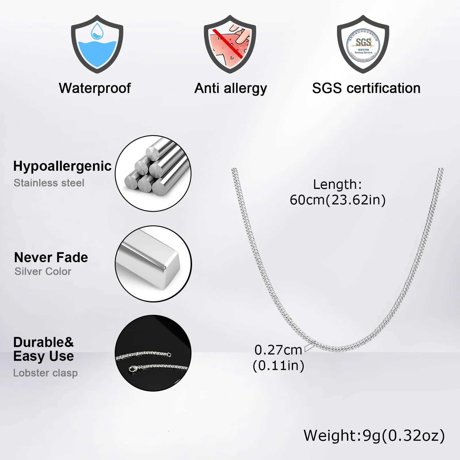 Vnox Cuban Chain Necklace for Men 45cm 60cm 70cm Length Option Vintage Metal Collar Punk Stainless Steel Curb Link Chain Chokers XJ250708