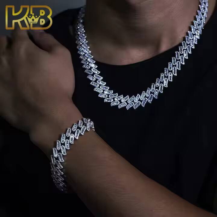 Fashion Jewelry Bracelets Fine Wholesale Price Hip Hop Iced Out D Color Diamond Vvs 925 Sterling Silver Moissanite Chain