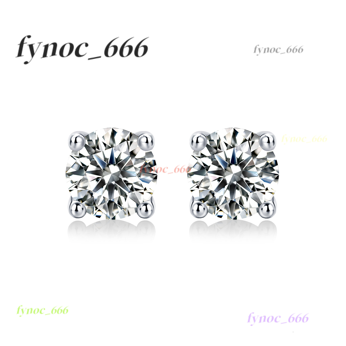 Classic 4 Prong Moissanite Earrings 925 Sterling Silver Withe Gold Plated VVS Moissanite GRA Certificate Unisex Stud Earrings