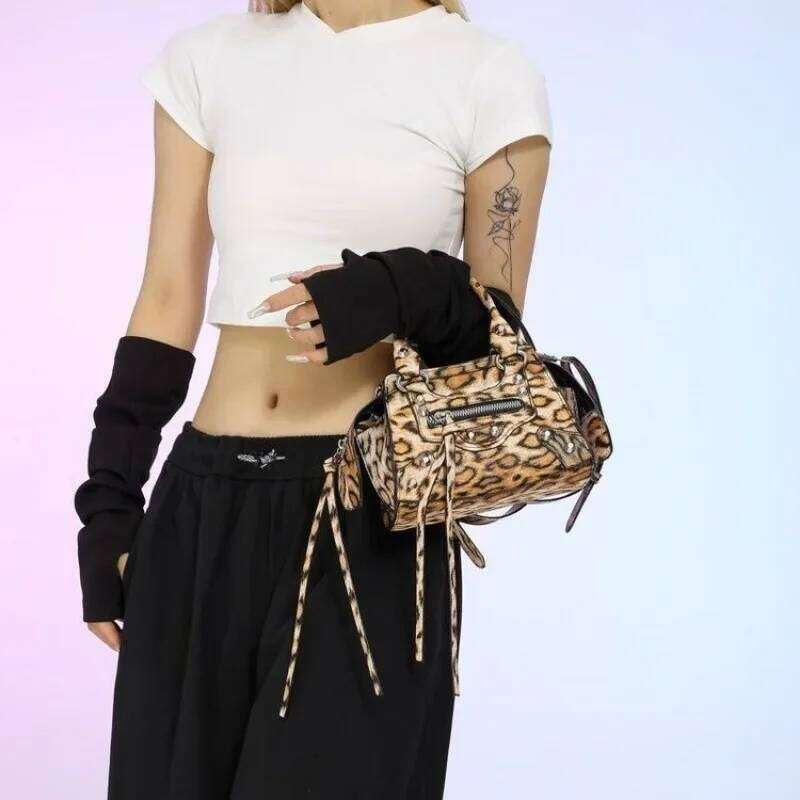 Good-looking Sweet Cool Spice Girl Wind Leopard Print Small Female New Personality Trend All Fashion Handbag Crossbody Bag
