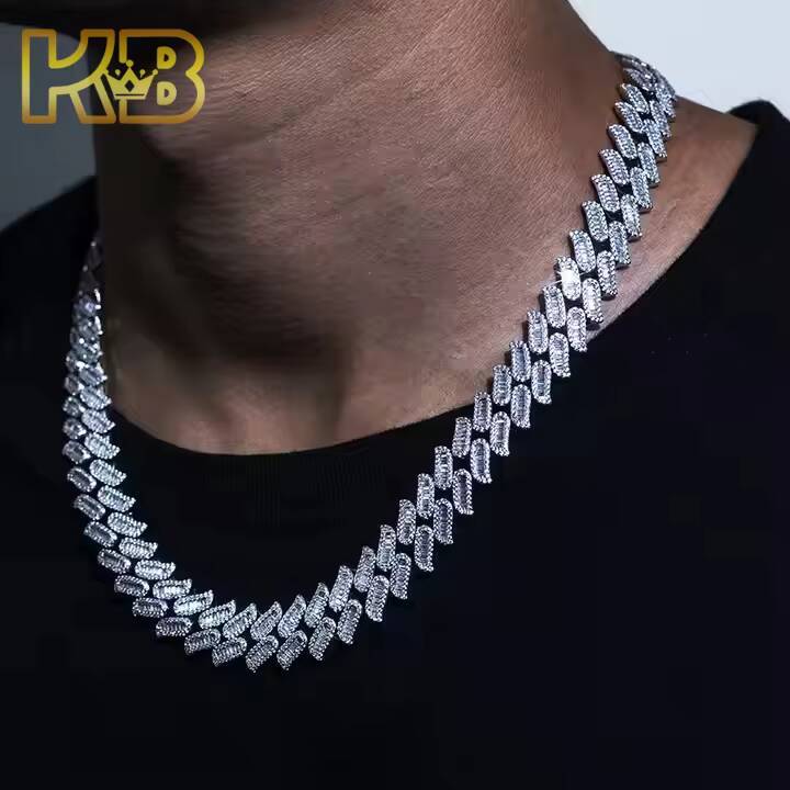 Fashion Jewelry Bracelets Fine Wholesale Price Hip Hop Iced Out D Color Diamond Vvs 925 Sterling Silver Moissanite Chain