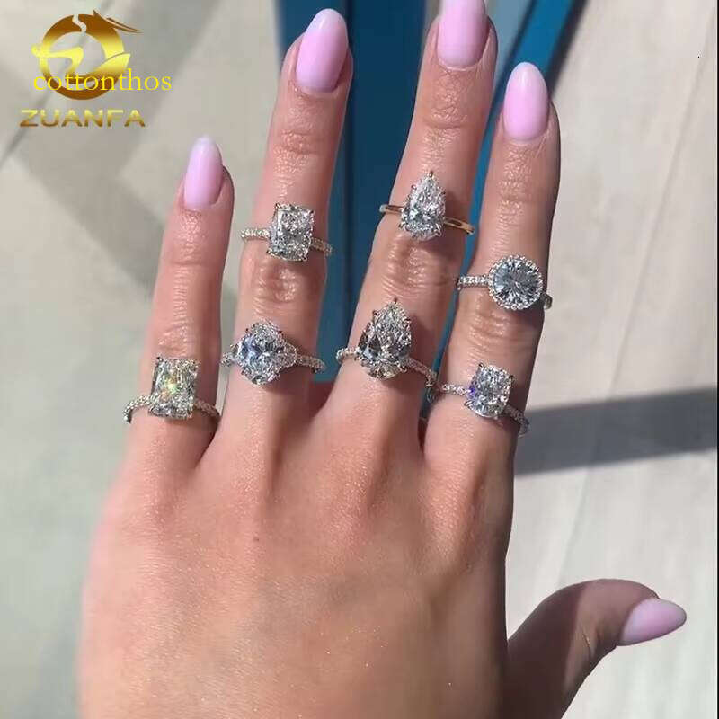 Hot Sale Jewelry Pass Dia Tester D Color Oval Cut Moissanite 10K 14K Solid Gold Engagement Rings Custom Piece