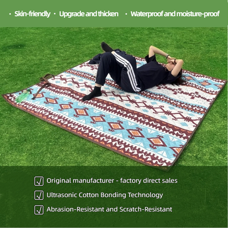 Outdoor moisture-proof mat, thickened picnic mat, camping outdoor waterproof lawn tent, portable floor mat, outdoor beach canvas Indian style
