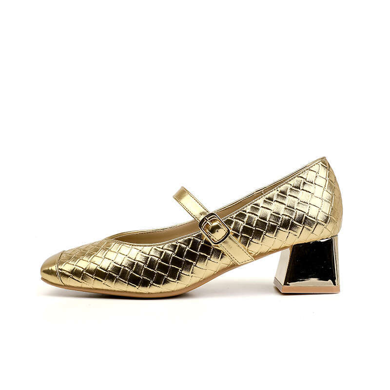 Sheepskin Version~Silver Single Shoes 2025 New High Outdoor Wear High-End Chunky Heels for Women Comfortable