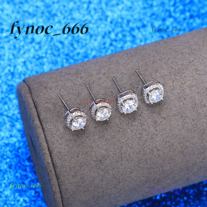 2025 Wholesale Women 925 Sterling Silver Gra Diamond Moissanite Studs Earrings