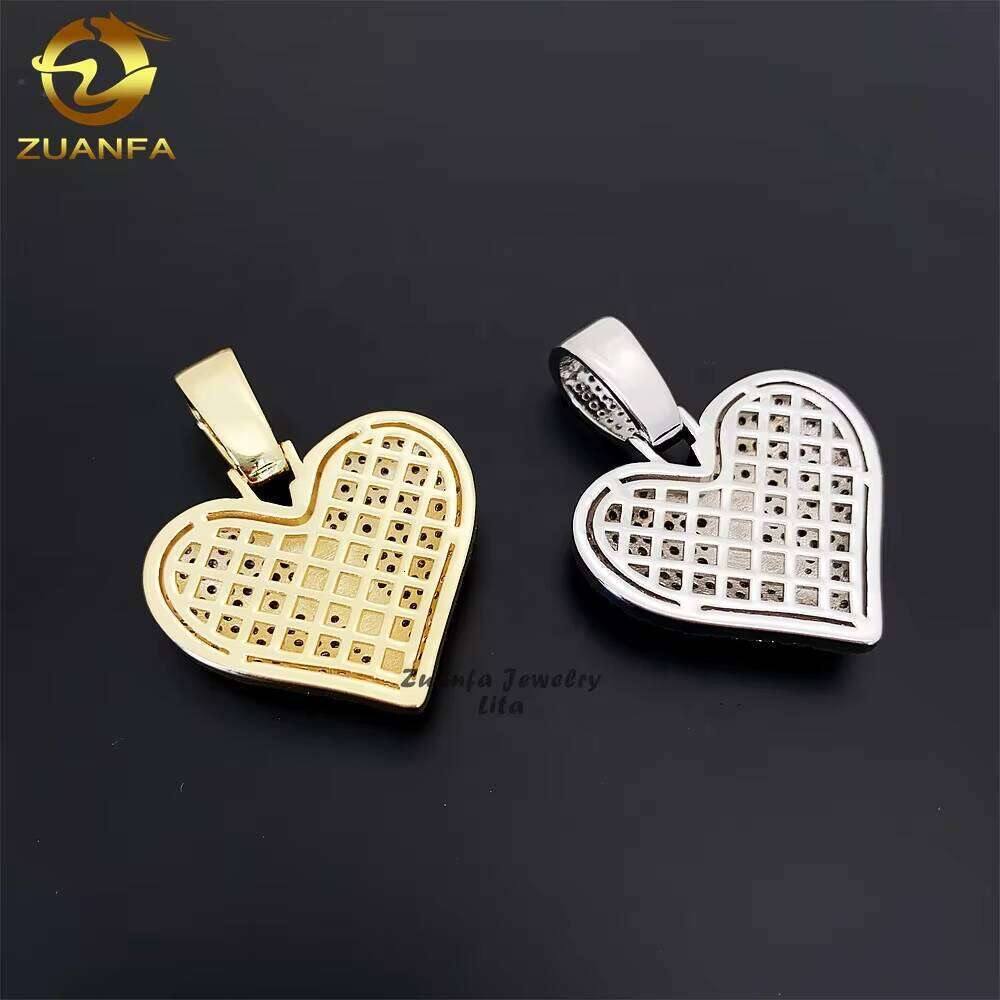 High Quality fashion vvs Silica Sier Broken Heart Men's Pendant