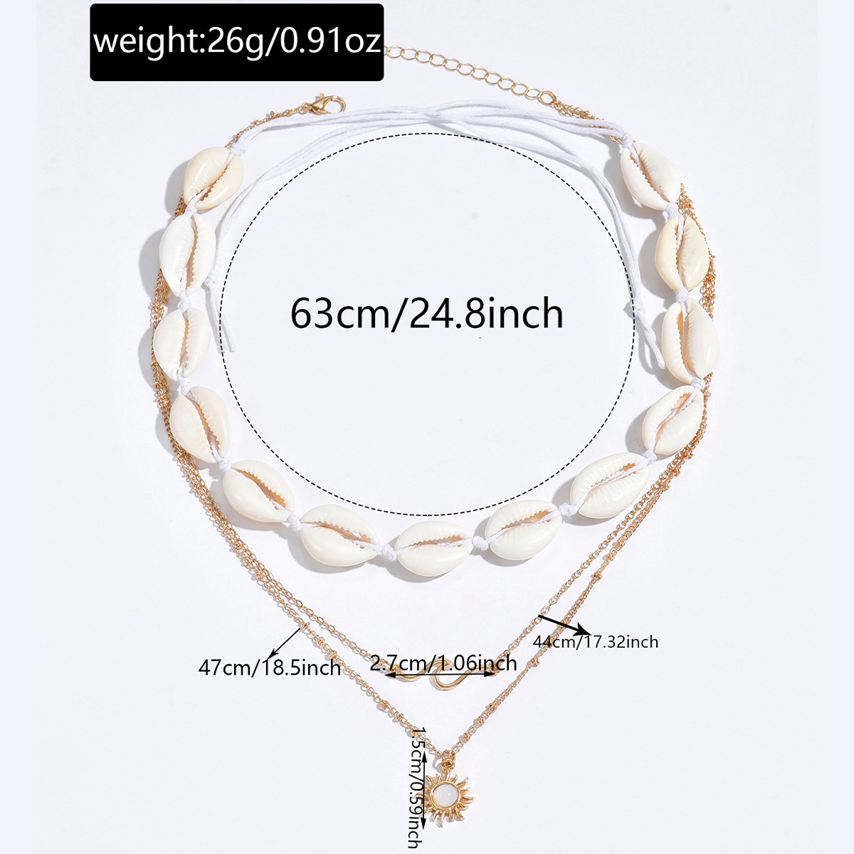 Ocean Style Shell Necklace for Women Simple Versatile Spiral Geometric Suower Pendant Collarbone Chain Jewelry for Women