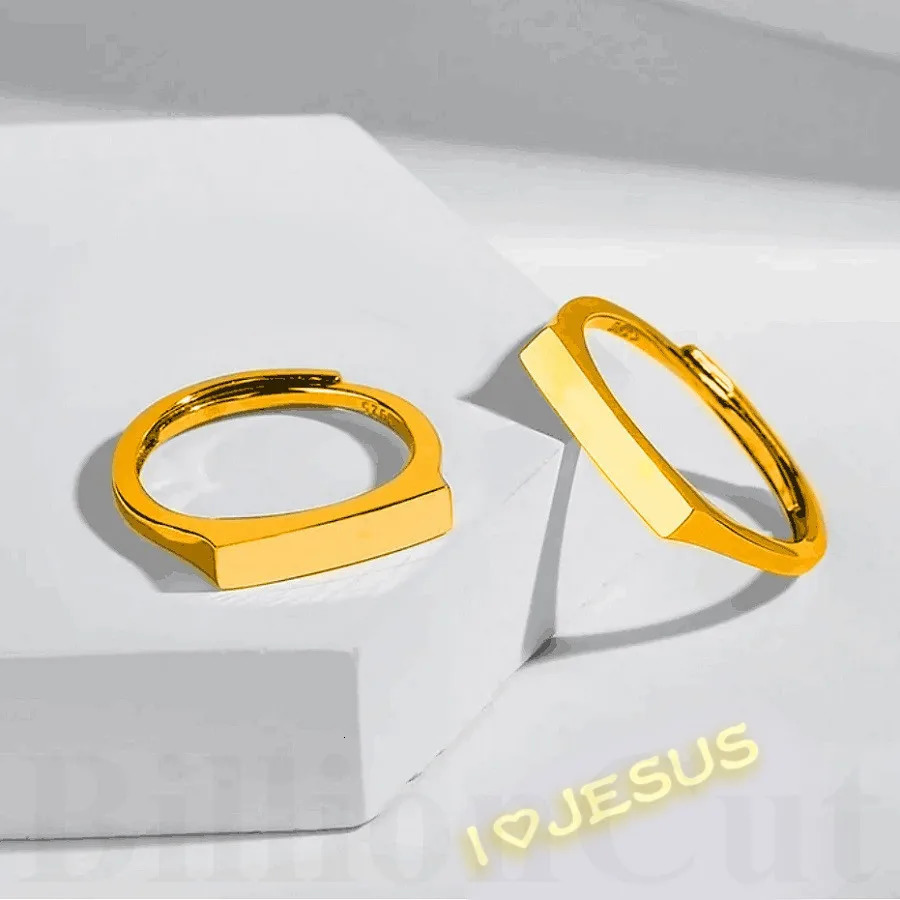 I Love Jesus 925 Sterling Silver Jewelry Projection Adjustable Ring Reflecting Ring for Couple Meaningful Gift 250723