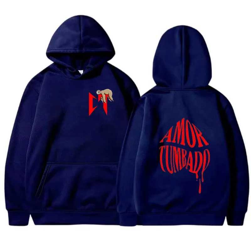 Singer Natanael Cano Amor Tumbado Sloth Graphic Hoodie Men Women High Quality Fashion Sweatshirts Street Trend Hip Hop Pullovers W251027