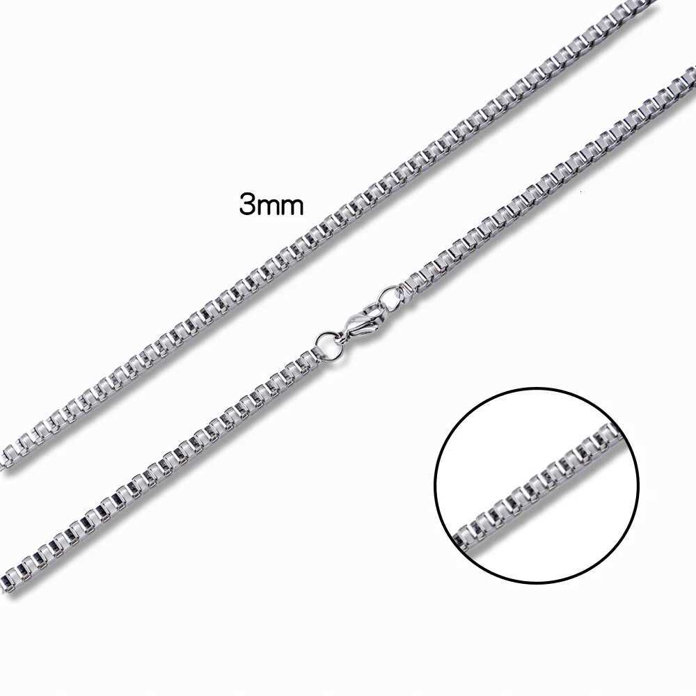 18 to 24 Inch Mens Thin Box Chain Necklace 1.5/2/2.5/3MM Stainless Steel Chain Link Collars Gift Male DIY Jewelry XJ250708