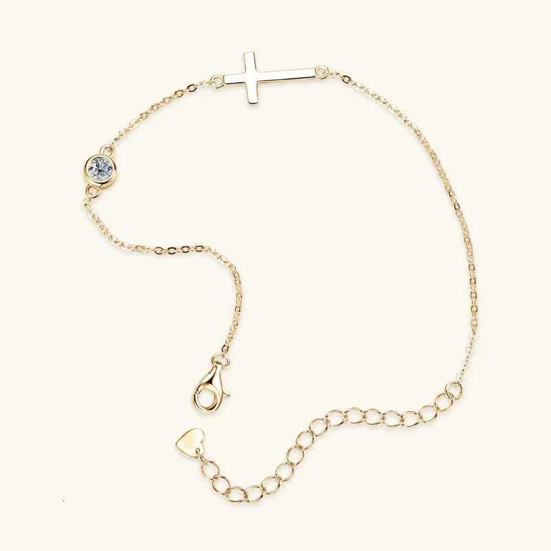 925 Sterling Silver Original Cross Bracelet 4mm 0.3carat D Color Moissanite Charm Bracelets Certified Jewelry for Women W250728