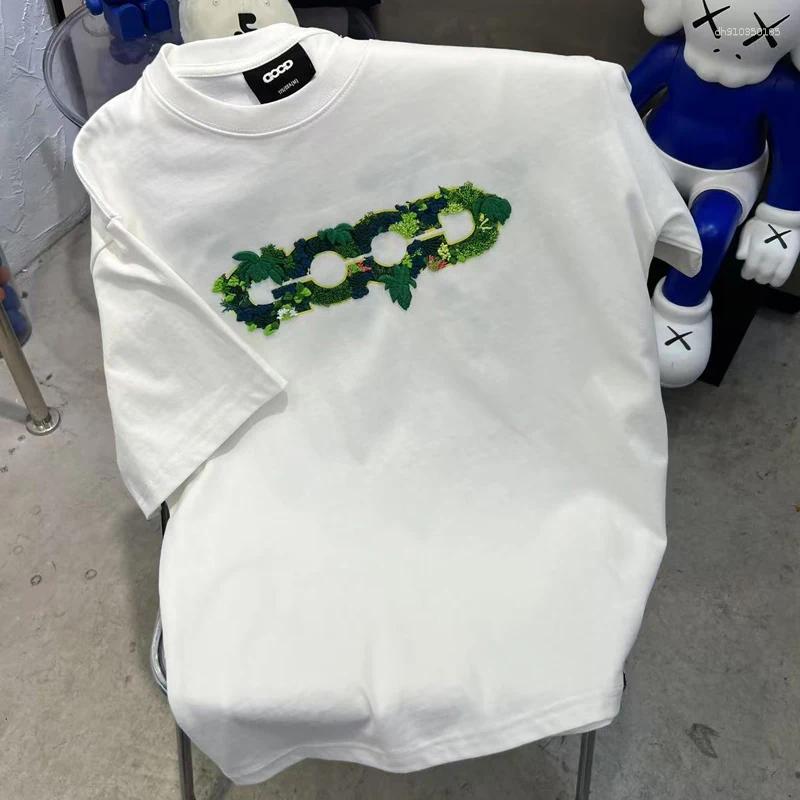 Men's T Shirts 2025 Arrival Goodbrand T-shirts High-quality Green Plant Earth Embroidery Tops Men Women Short Sleeve