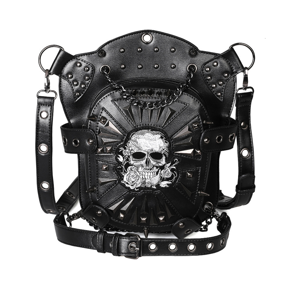 Guangzhou Women Punk Motorcycle Skull Single Shoulder Ladies Crossbody PU Outdoor Waist Bag ddmymoon