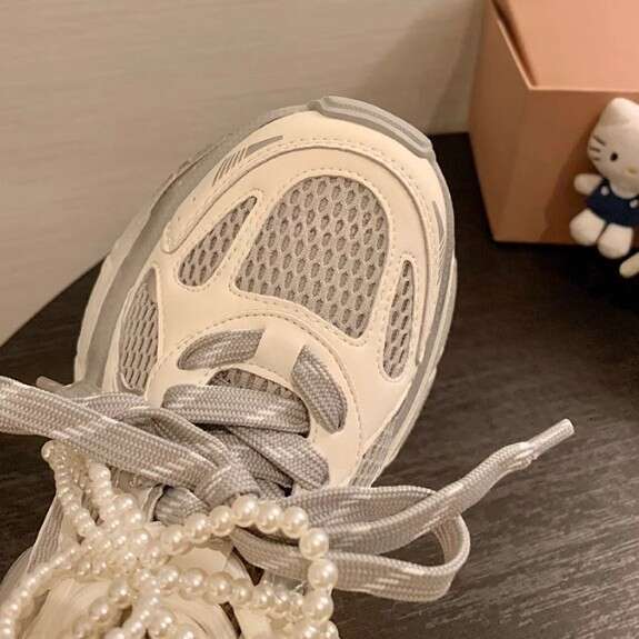 Su Yinyin Summer New Dad for Women 2025 College Style Thick-Soled Sneakers Mesh Breathable Casual Shoes Versatile