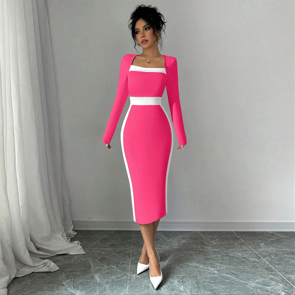new Free shipping designer dress for women Casual and minimalist dress slim fit and slimming mid length skirt