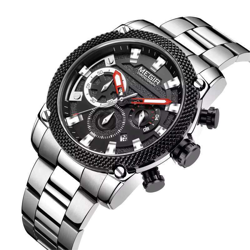 MEGIR Men's Business Chronograph Watch - 47mm Stainless Steel, Waterproof, Date - Professional Style Watch