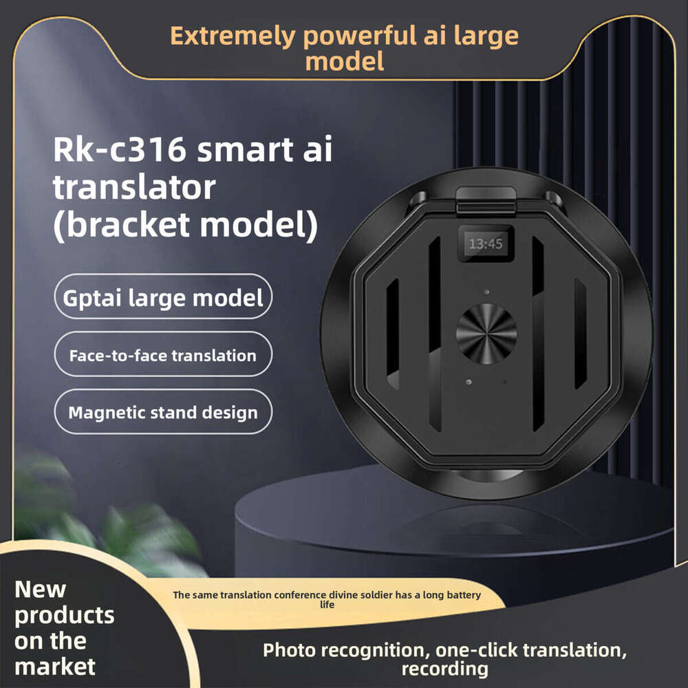 New Smart AI Translator Magnetic Device Photo Multi-Language Meeting Translation Real-Time Recording