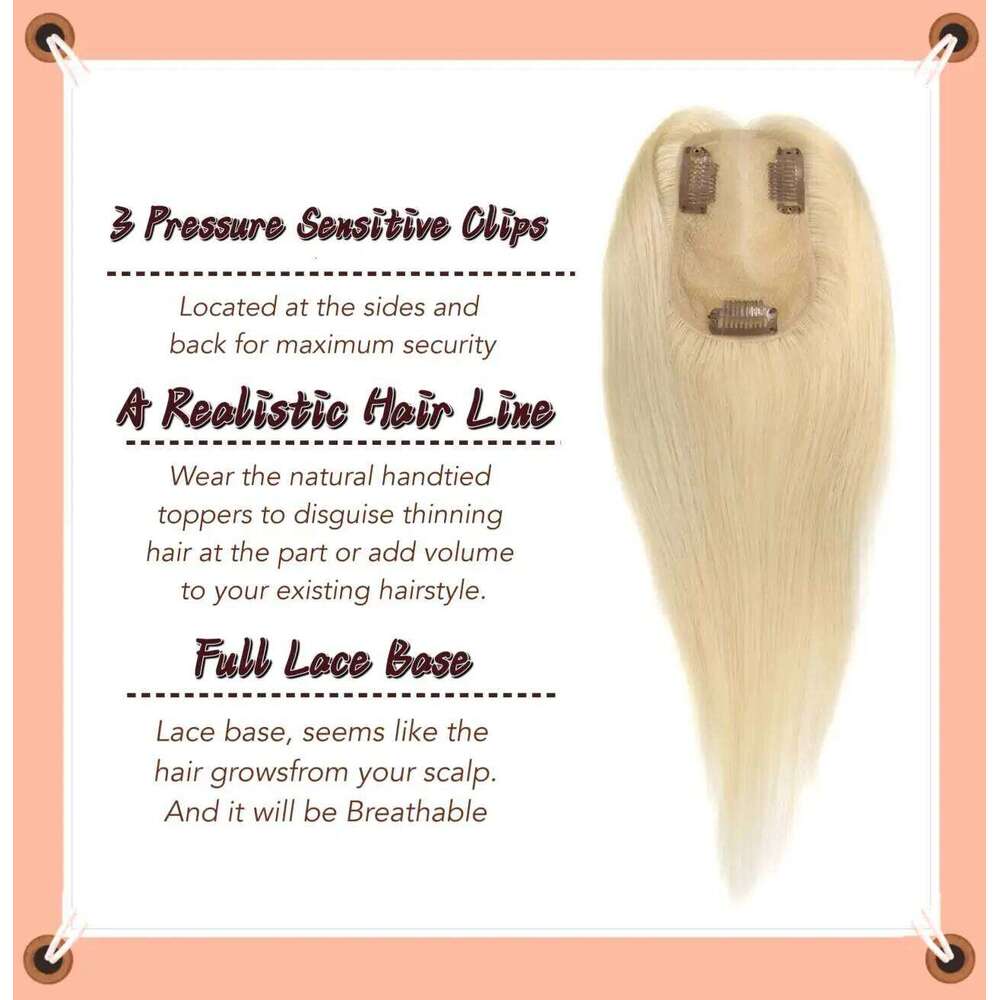 Swiss Lace Invisible Toppers Clip In Natural Hairpieces Fringe for Women Mild Loss Volume Hand-woven Human Hair