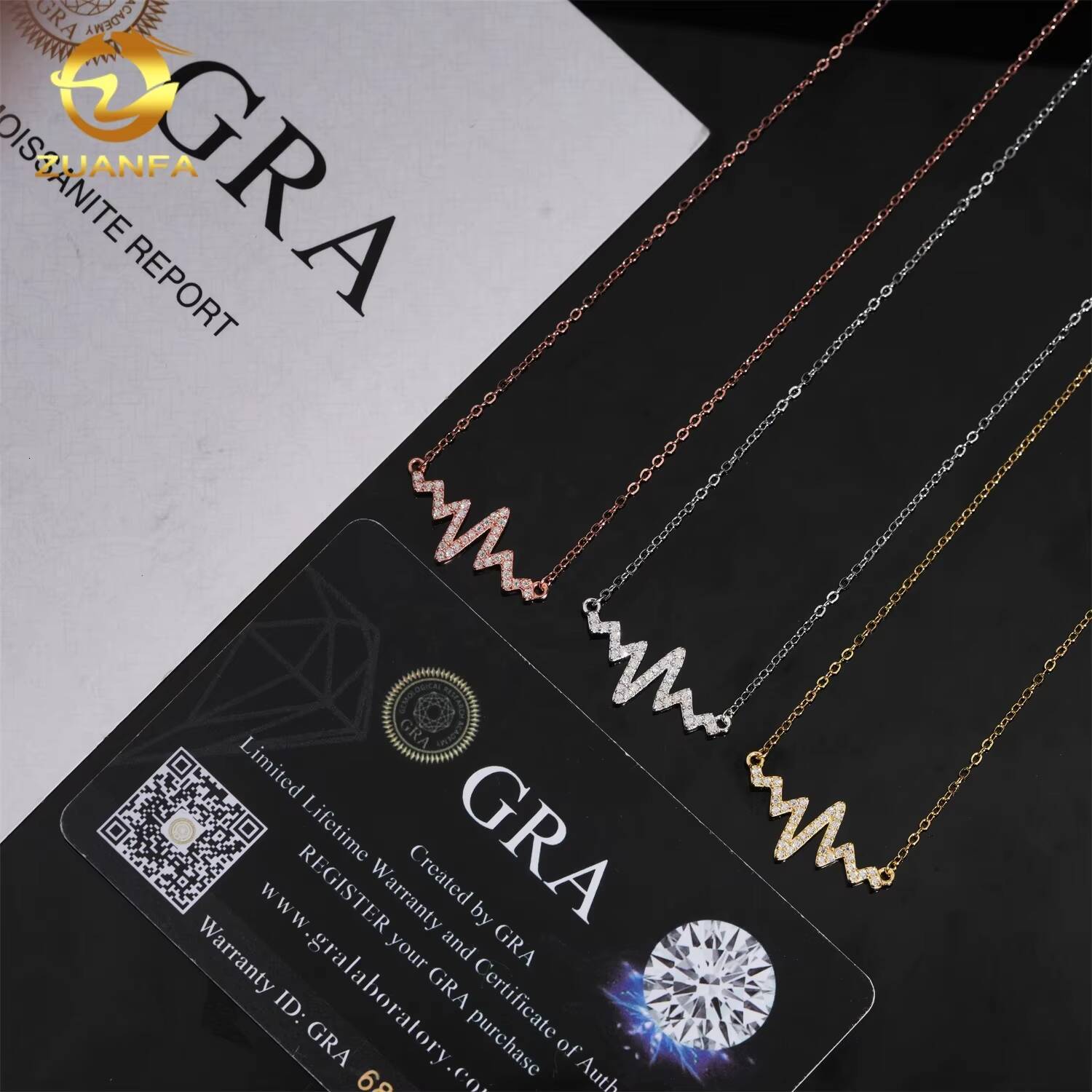 New Arrival Fashion S925 VVS Moissanite Silver Chain Initial Pendant Charm Necklace for Women