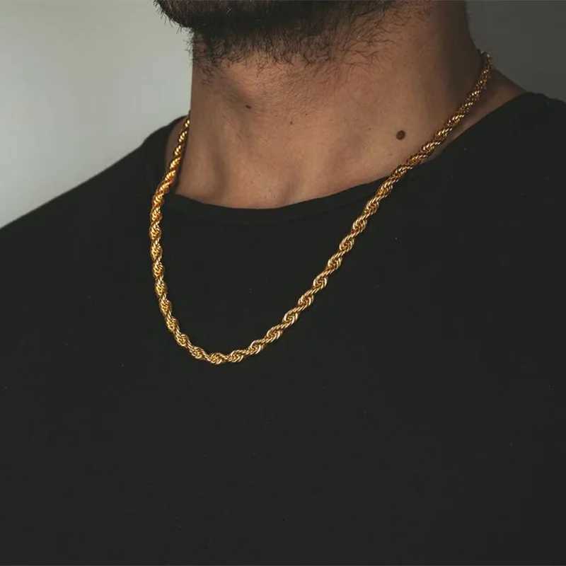 2-5mm Rope Chain Necklaces for Men Women Twisted Singapore Links Choker Basic Casual Punk Rock Stainless Steel Mens Collar XJ250708
