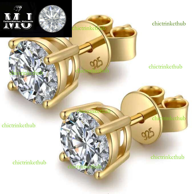 gold plated sterg sier women moissanite dia earrings