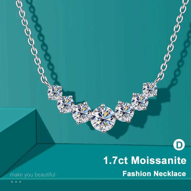 Elegant Moissanite Pendant Necklace for Women 925 Sterling Silver with 18k White Gold Plating Ideal for Weddings Z250910