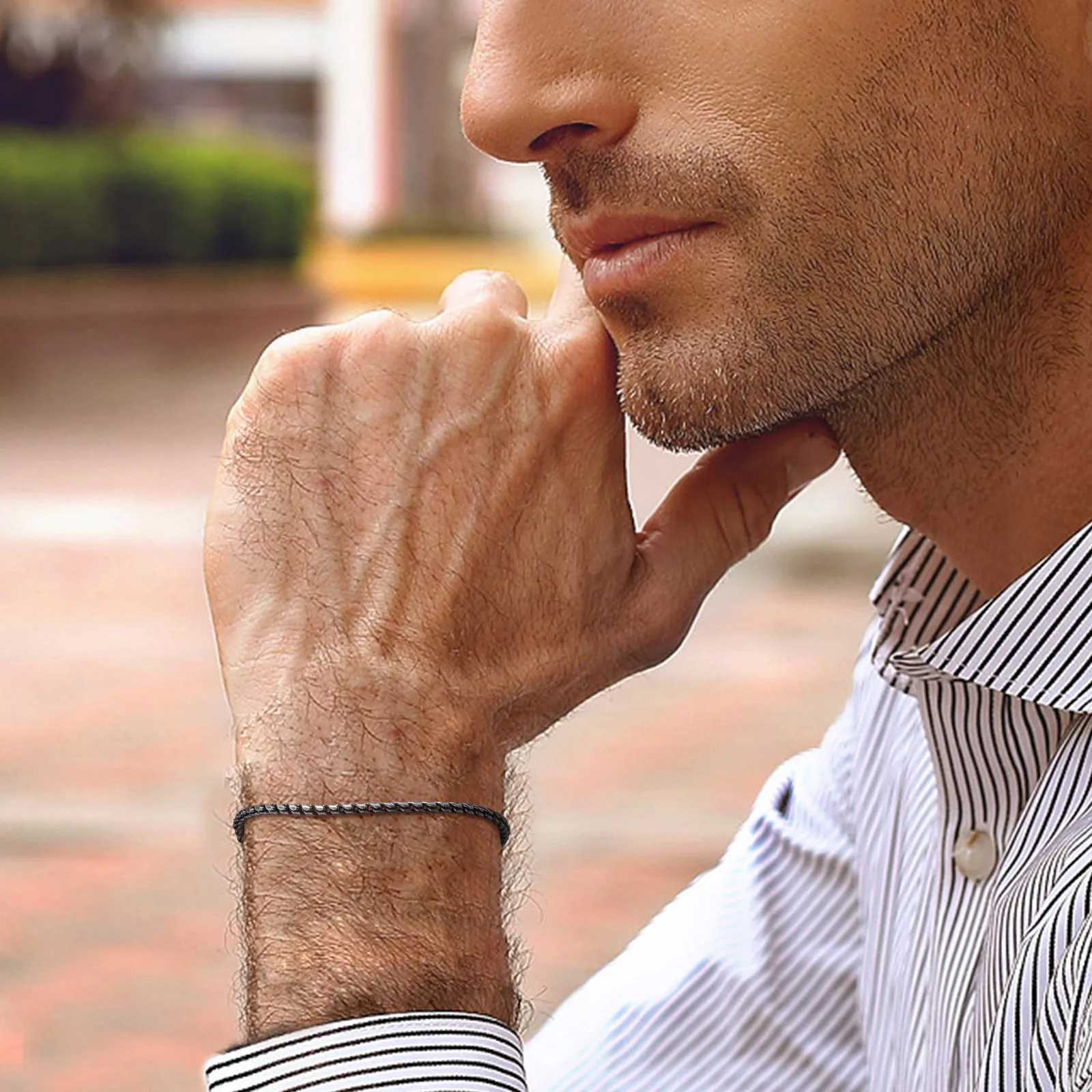 2.5mm Snake Link Bracelets for Men Teens Boys Adjustable Stainless Steel Twisted Chain Bracelets Simple Metal Jewelry W250728