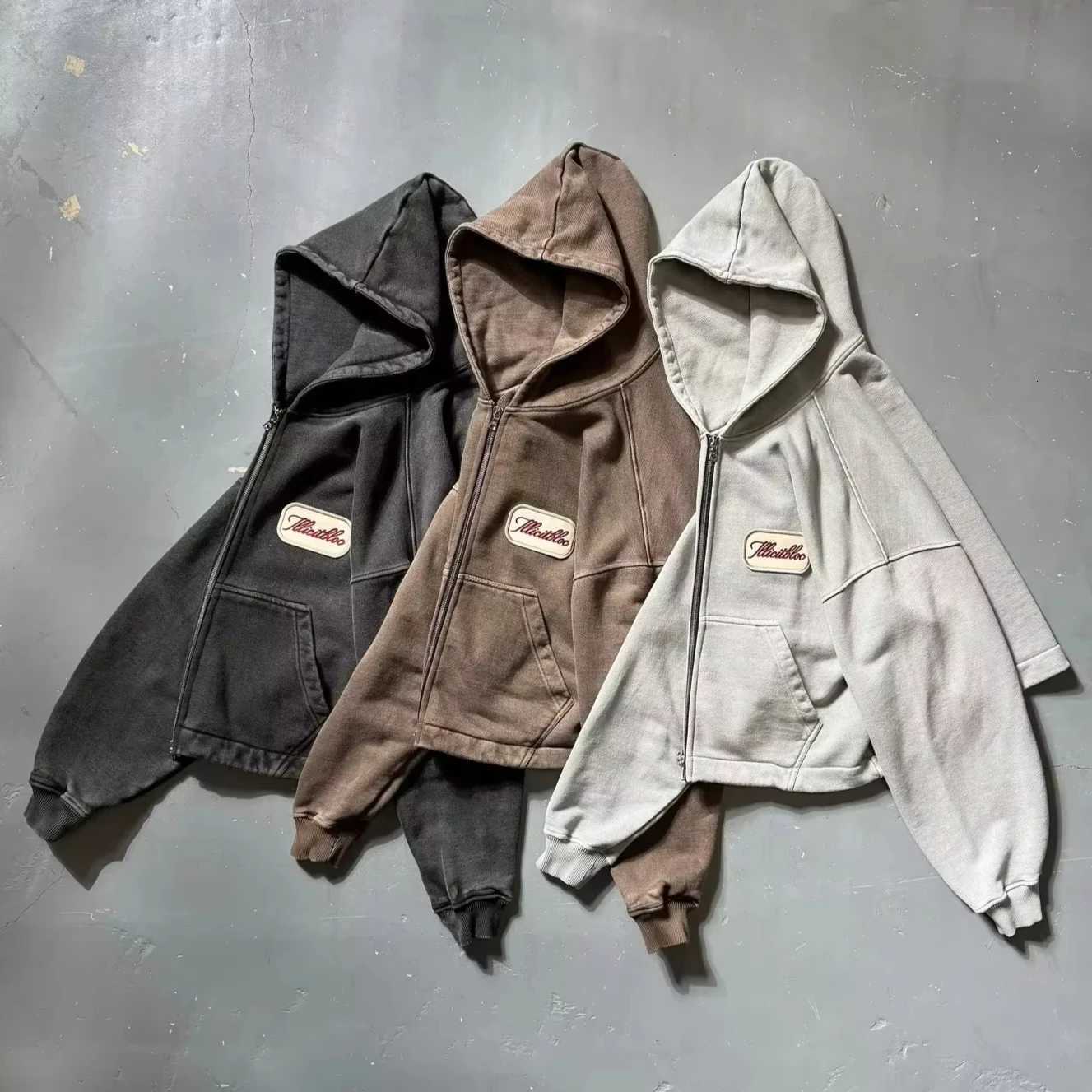 American fashion hip-hop clown letter embroidery zipper hoodie mens street Y2K new wool padded warm sportswear unisex hoodie W250408