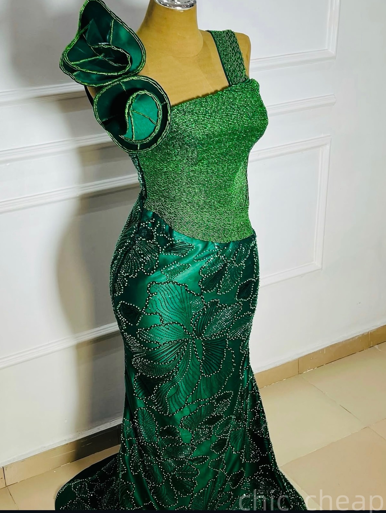 Dark Green Mermaid Prom Dresses 2025 Beaded Spaghetti Sequined Evening Formal Party Second Birthday Engagement Gowns Plus Size Dress For Special Occas