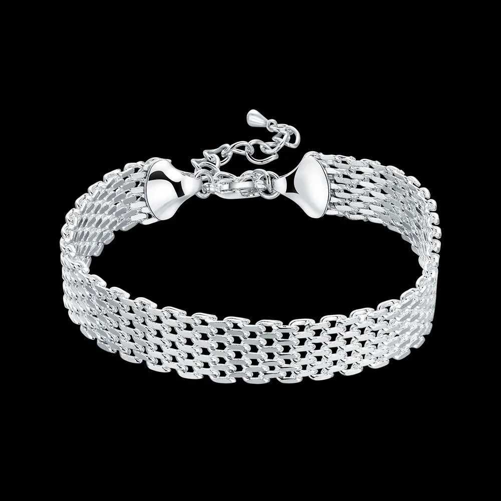 925 Sterling Silver Bracelets for Women Exquisite Fashion Weaving Chain Wedding Party Christmas Gifts Jewelry W250728