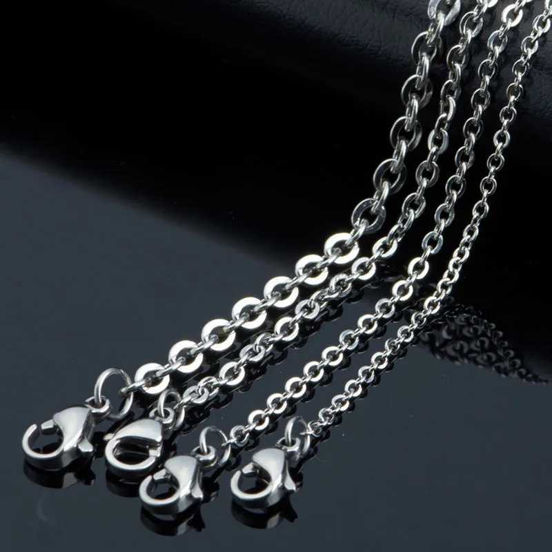 1Pc 1.2mm-4mm Stainless Steel Link Chain DIY Necklaces Jewelry Making 40cm -90cm Chain with Lobster Clasp XJ250708