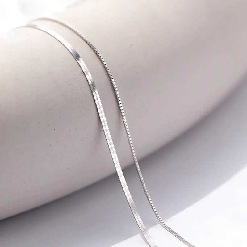 2023 S925 Silver Double Layer Box Chain Snake Clavicle Chain Necklace Female Fashion Hip-hop Retro Unique Design Fine Jewelry XJ250708