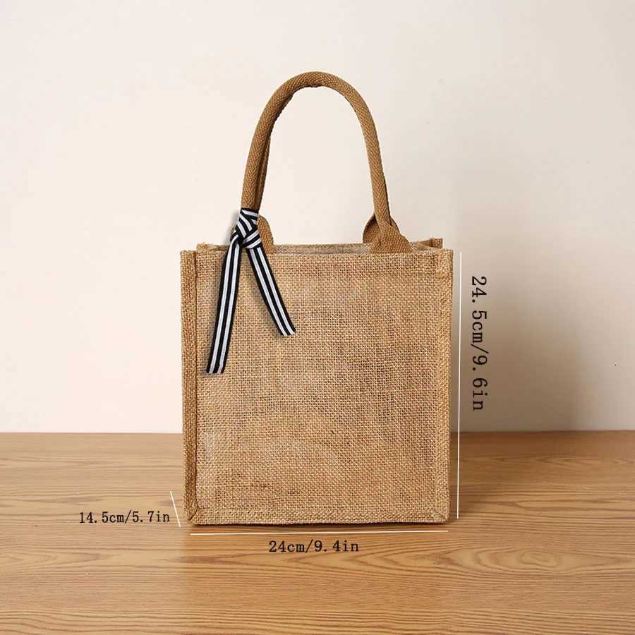 New linen tote bag large capacity tote bag bow tie shoulder bag picnic travel storage bag G250729