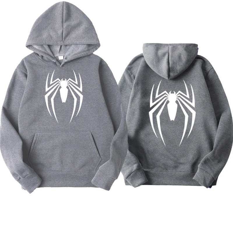2024 New Mens Street Hoodie Fashion Spider Print Sweatshirt Wool Womens Casual Fun Loose Hoodie Spider Man Mens Clothing W250408