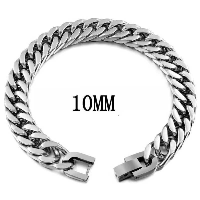 8/10/12MM Cuban Link Chain Bracelets for Men Women Solid Stainless Steel Curb Link Chain Wristband Jewelry Gifts W250728