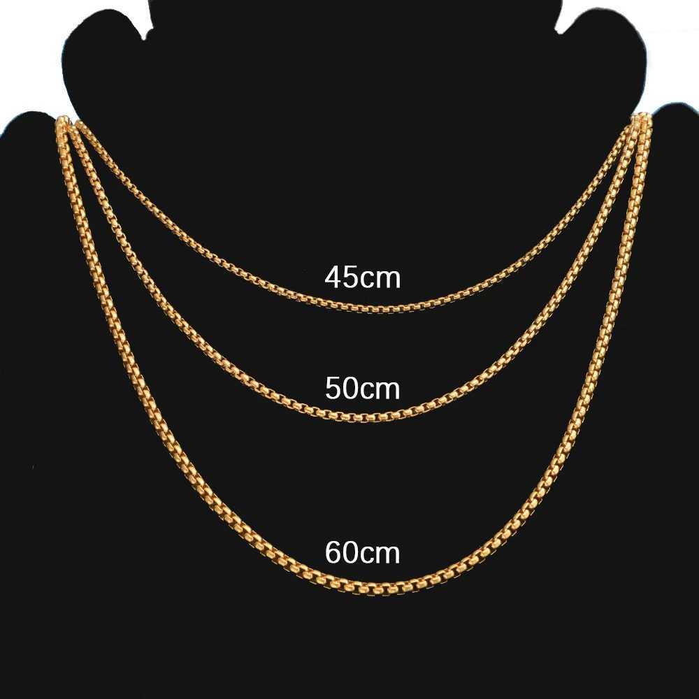 304 Stainless Steel Chain 45cm 50cm 60cm Length 2mm 2.5mm 3mm Square Chain Necklace XJ250708