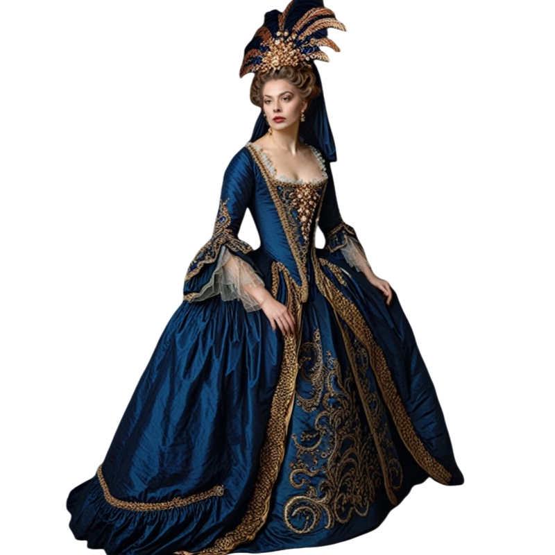 Historical Baroque Europue Prom Dresses Rococo Ruffles Ball Gown Special Occasion Gown Flare Sleeves Square Collar Vintage Masquerade Wear