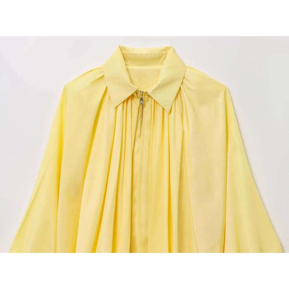 Women's Satin Lightweight Baseball Spring Casual Pleated Zipper Long Sleeved Jacketcasual Women's Jacket