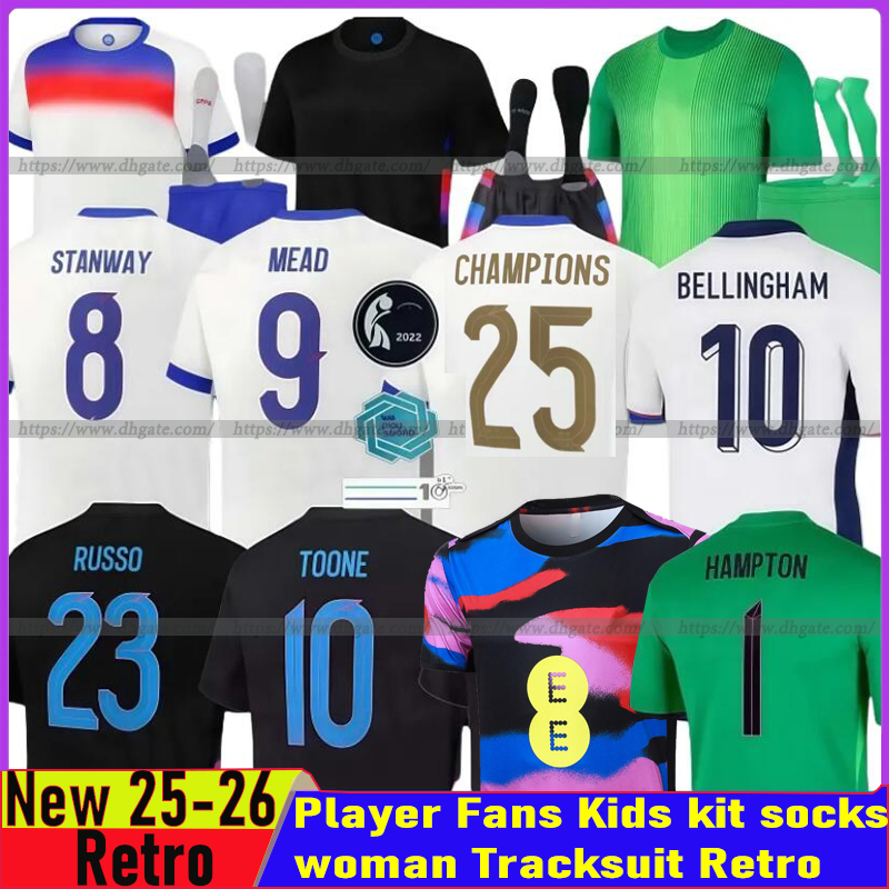 24 25 26 England football shirt Soccer Jersey BELLINGHAM RASHFORD KANE SAKA RICE FODEN National STANWAY MEAD Team 2025 england Womens man kids euro 2025 shirt
