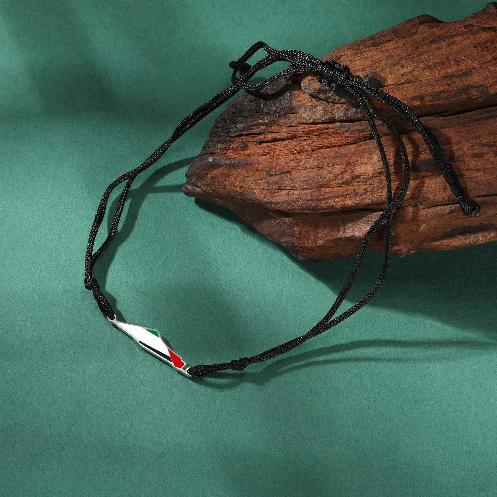 Enamel Palestine Map Charm Bracelets for Women Men Stainless Steel Gold Color Hand Bracelet Country Geography Jewelry Wholesale W250728