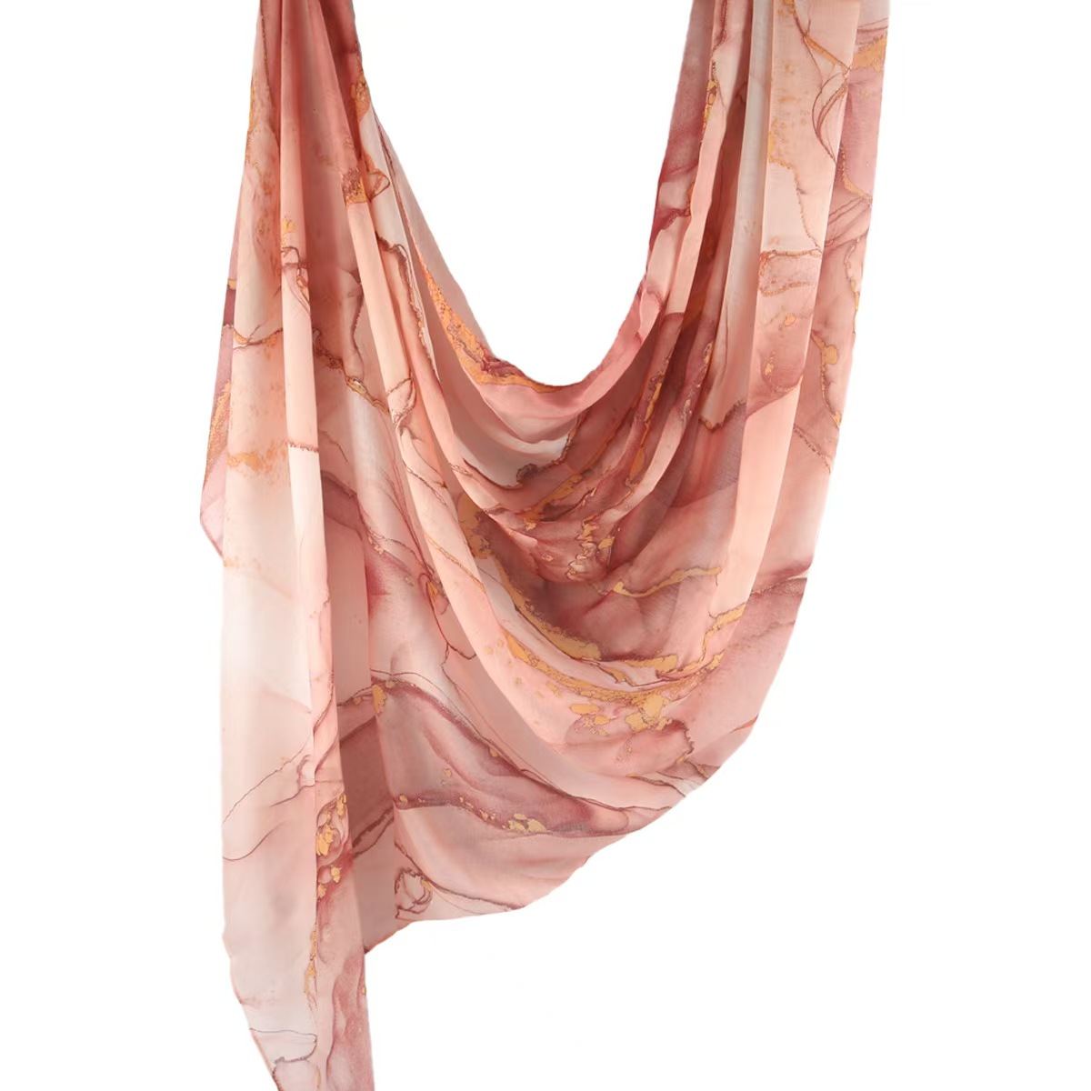 T1326 Watercolor Tie-Dye Cotton Scarf Arabic Satin Polyester Printed Long Scarf Turkish Middle Eastern Headscarf