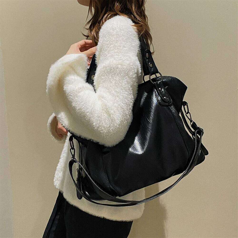 Women Messenger Big Size PU Leather Shoulder Crossbody Casual Retro Solid Color Female Travel Shopper Mommy Tote Bag