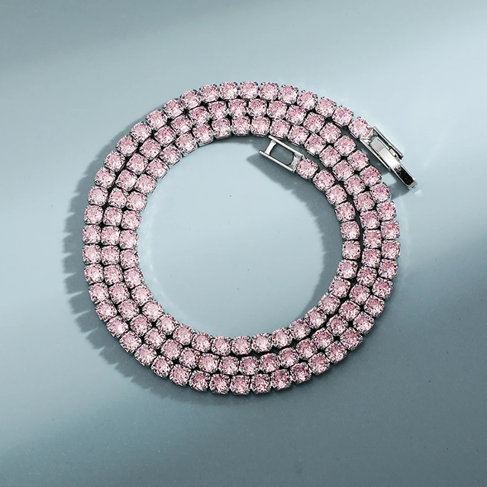 TOPGRILLZ Classic Micro Tennis Necklace 2.5-5mm Iced Out CZ Tennis Chain with Fold Over Clasp Hip Hop Jewelry For Party Gift 250722