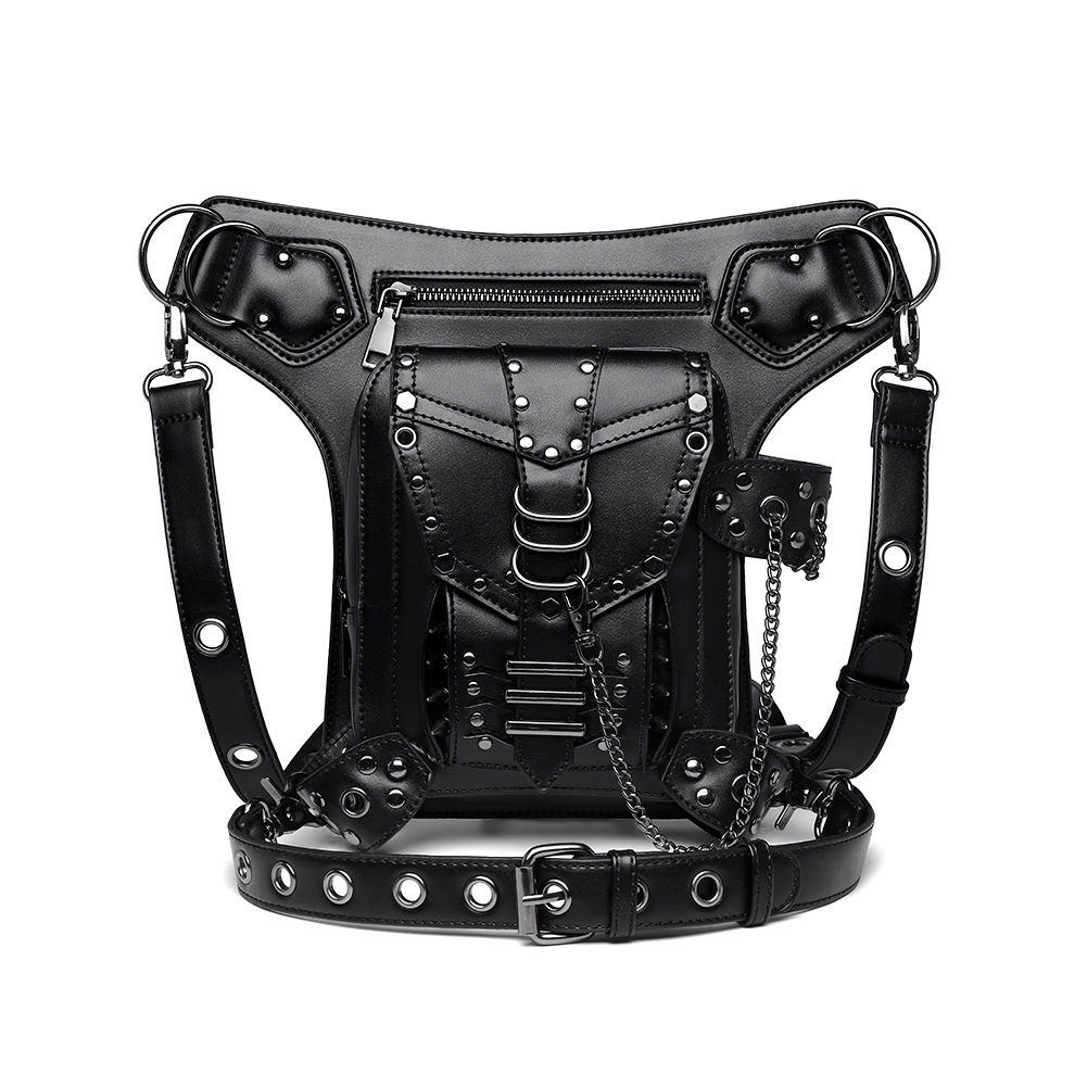 Chain for Women Steampunk Rivet Motorcycle Single Shoulder Crossbody Women's Travel Waist Bag ddmymoon
