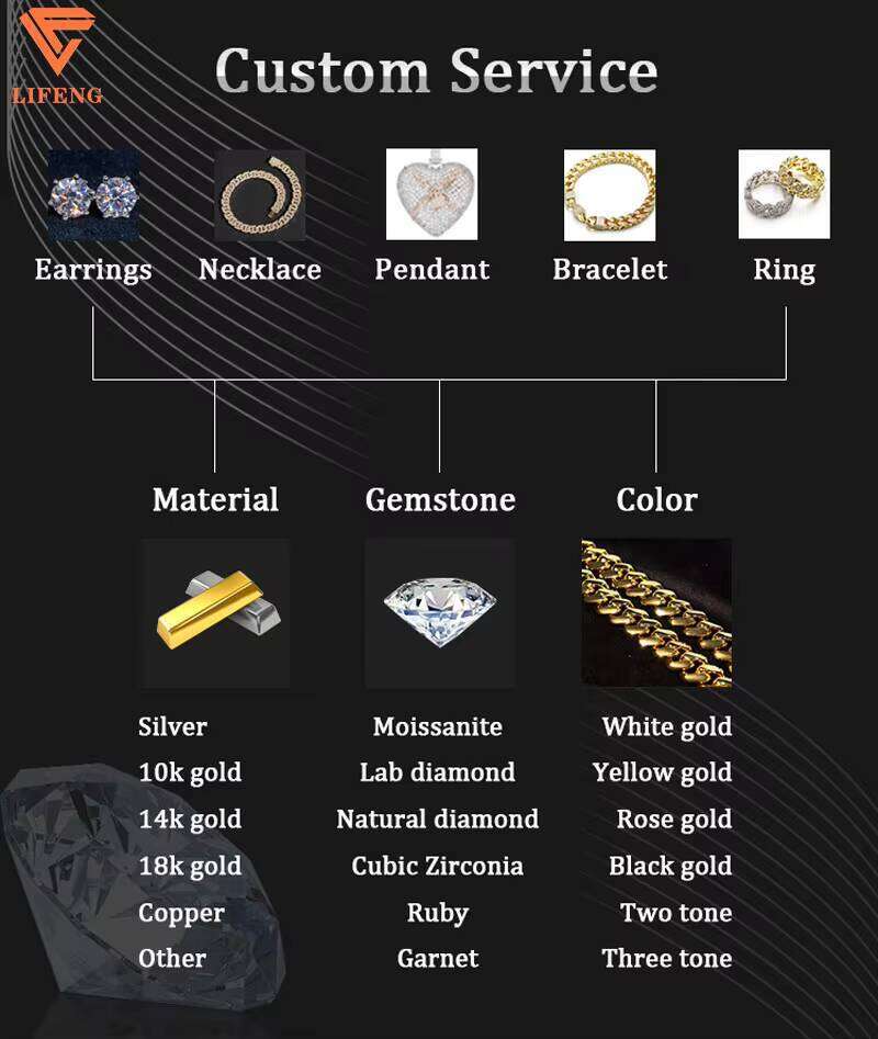 Lifeng Jewelry Pass Dia Tester VVS Moissanite Star Bangle Baguette Cut Sier Bling Men Women Bracelet