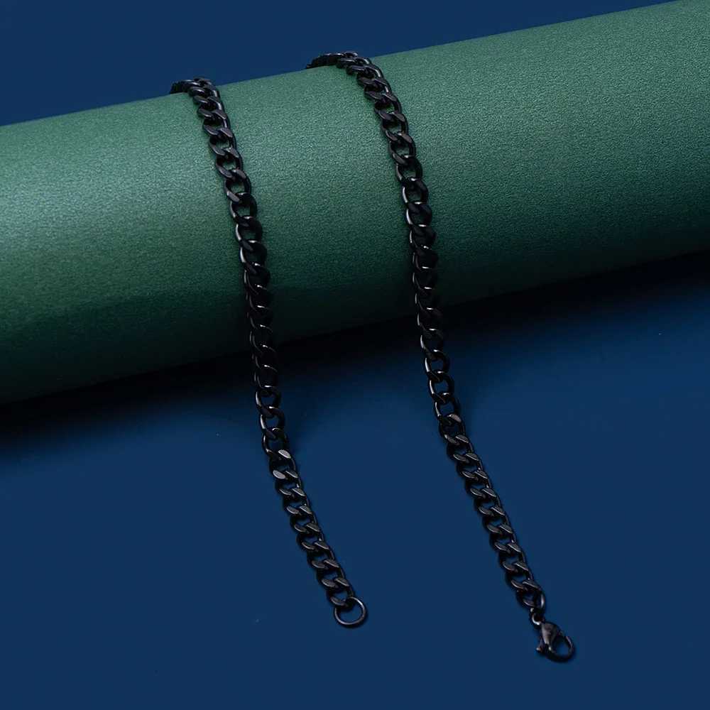 Gold Color Cuban Chain Stainless Steel Men Necklace Simple Basic Chain Necklace For Women Hip Hop Jewelry Trendy Accessories XJ250708