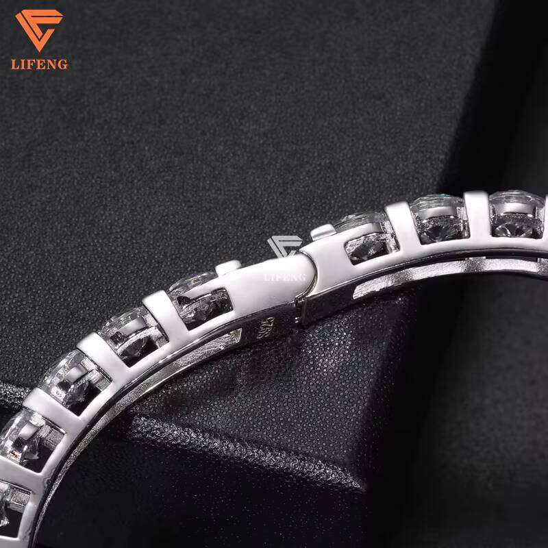 Lifeng Jewelry Bangle VVS Dia Sterling Sier Women Men Hiphop Moissanite Bracelet