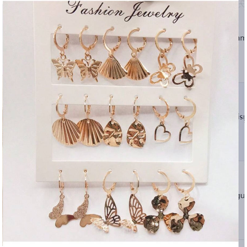 2025 Cute 9-Pair Set Earrings Fashion Accessories