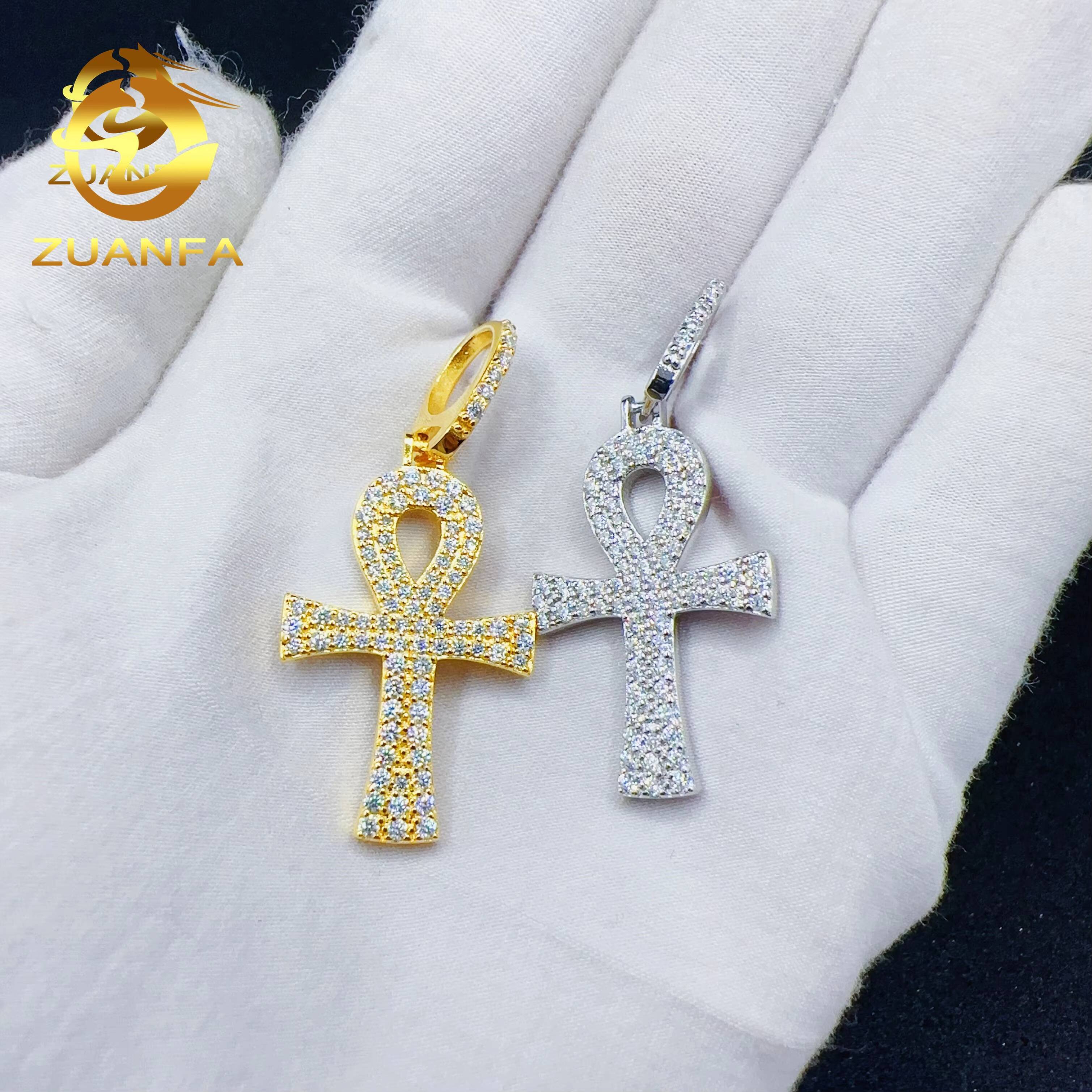 Iced Out D Color VVS Moissanite Diamond Sterling Silver 925 Fashion Hip Hop Pendant Moissanite Pendant Men